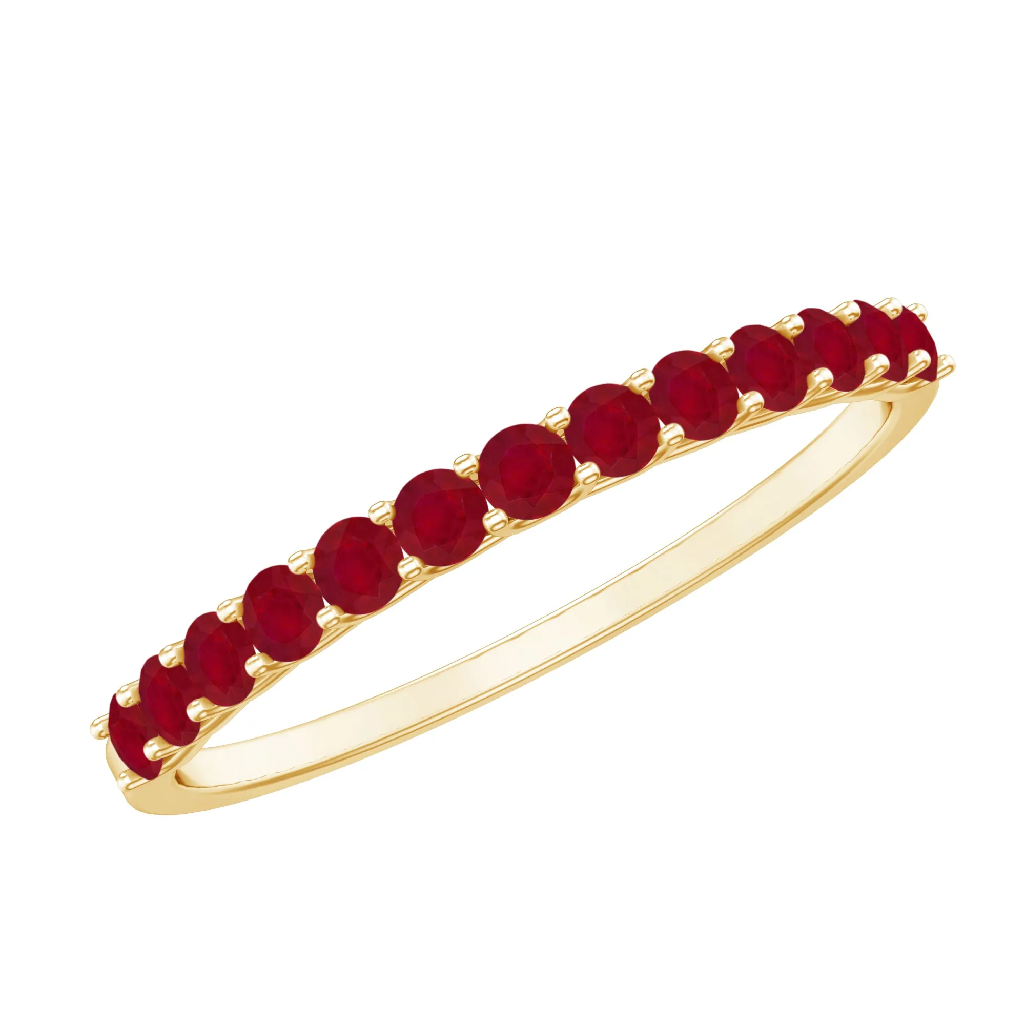 0.50 CT Round Cut Ruby Enhancer Stackable Ring