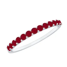 0.50 CT Round Cut Ruby Enhancer Stackable Ring