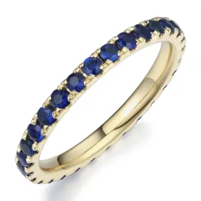 0.99CT TW Blue Sapphire Eternity Band