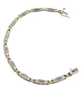 1 1/4 Carat Total Weight diamond and Gold Bracelet