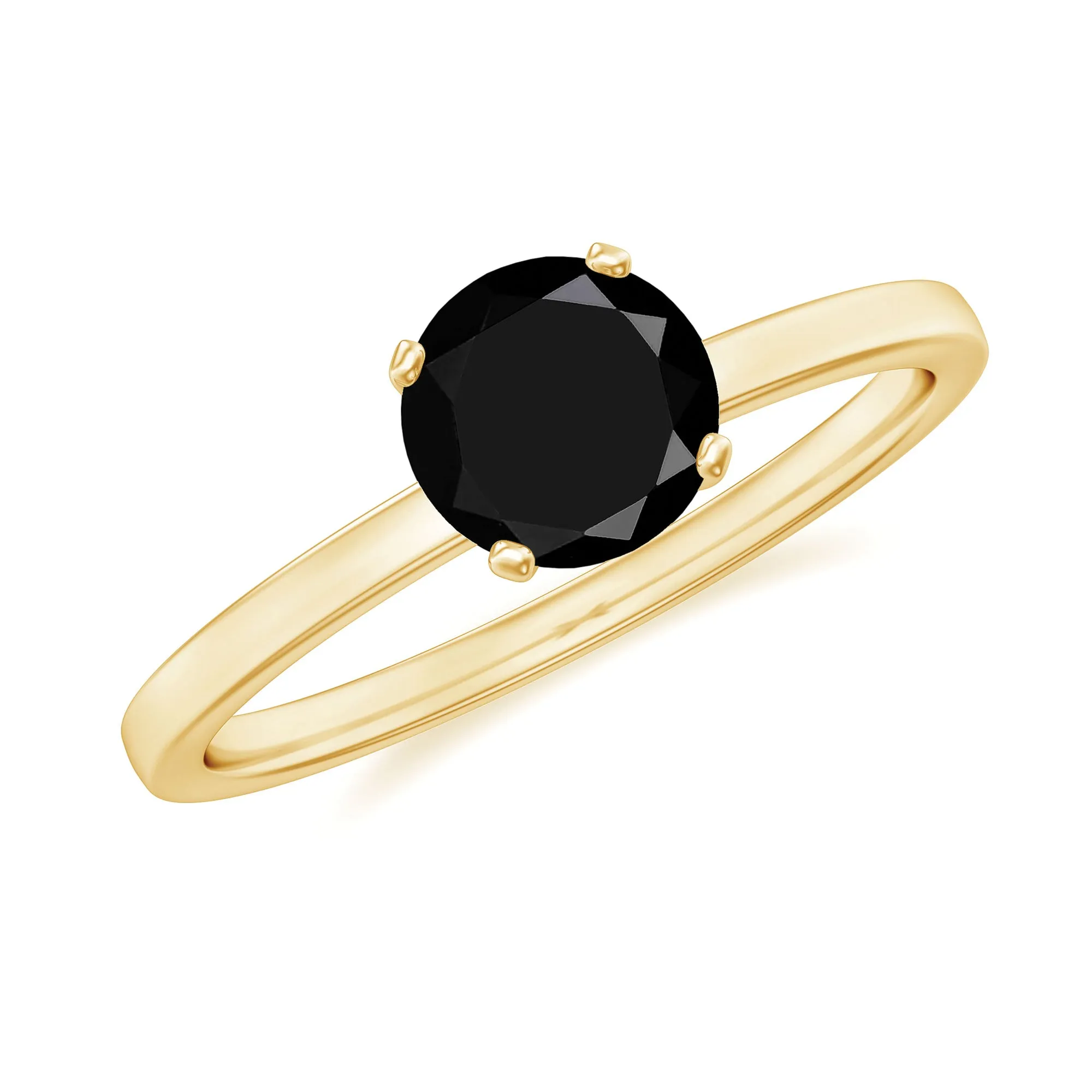 1 CT Black Diamond Solitaire Ring for Women