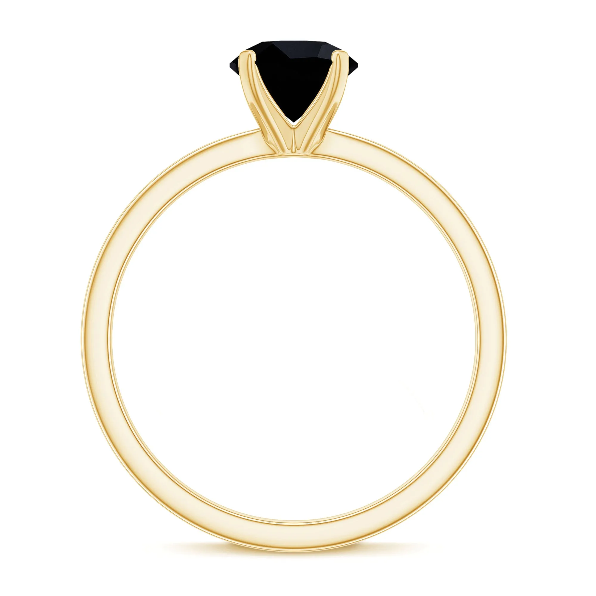 1 CT Black Diamond Solitaire Ring for Women