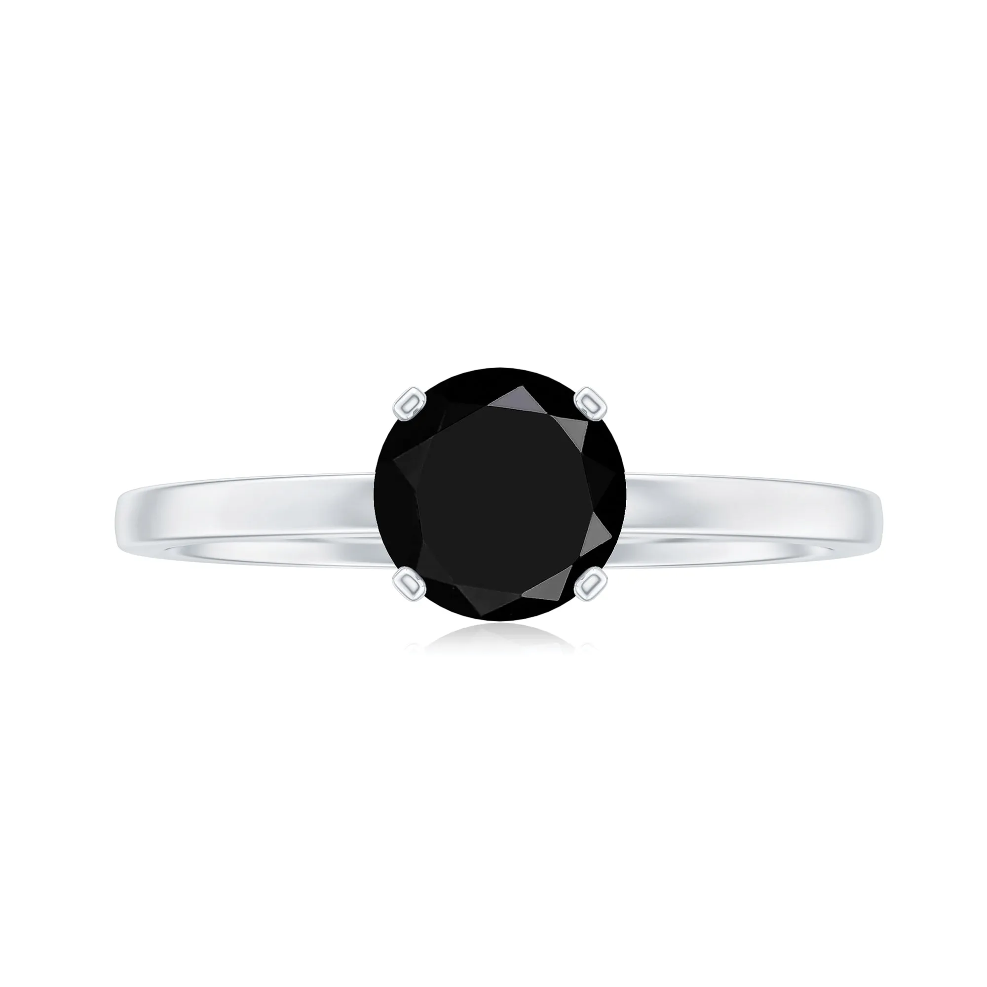 1 CT Black Diamond Solitaire Ring for Women