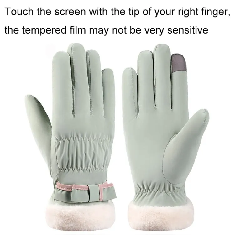 1 Pair YR205 Winter Warm Plus Fleece Mouth Driving Riding Sports Gloves, Size: Free Code(Pink)