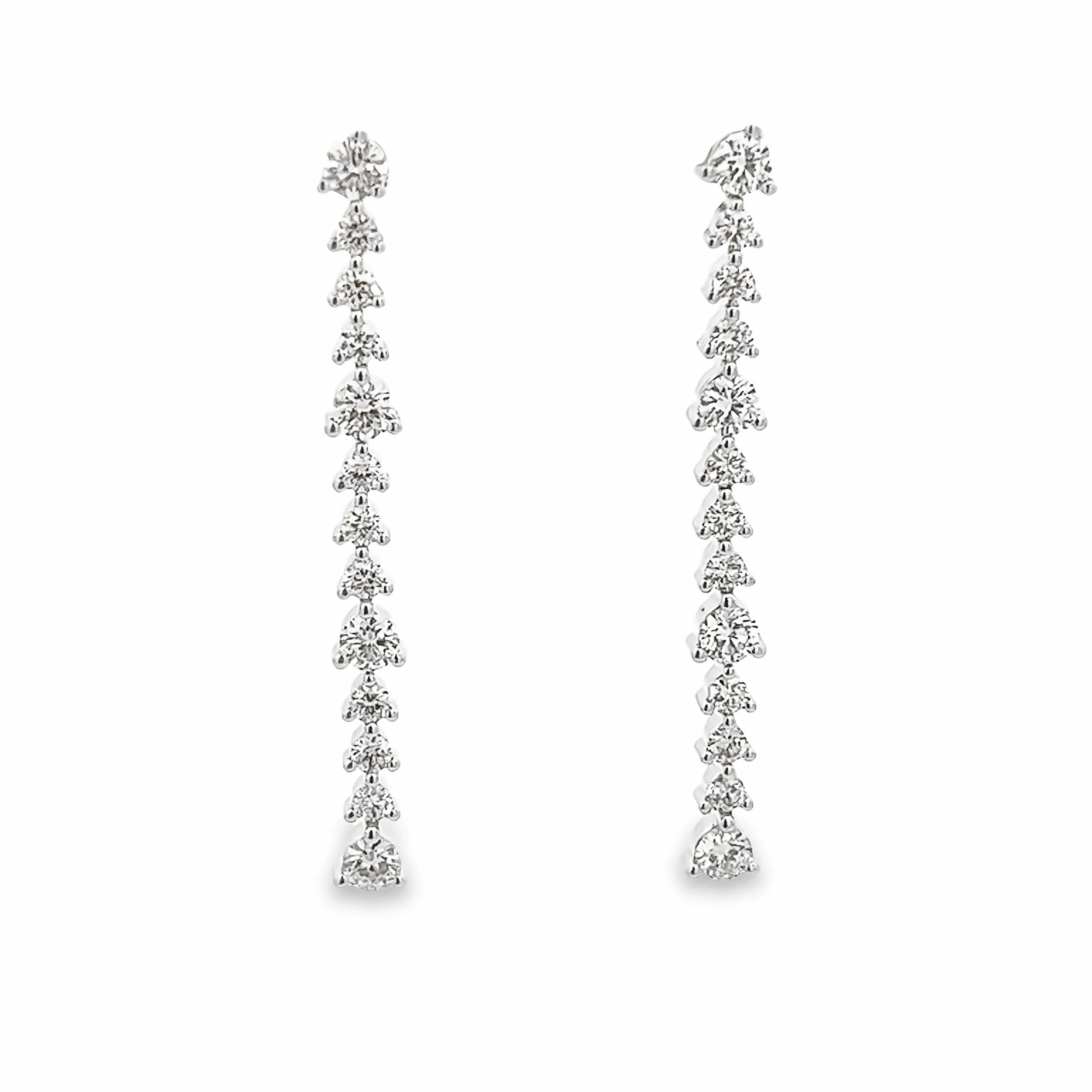 1.09ct 14k White Gold Diamond Drop Earrings