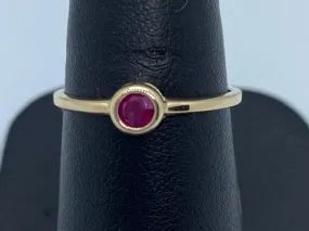 10K Yellow Gold Bezel Set Ruby Ring