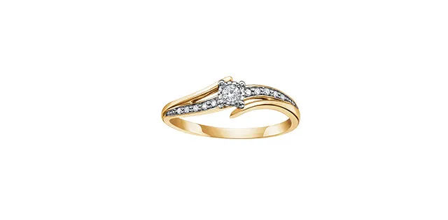 10K Yellow Gold Diamond Engagement Ring