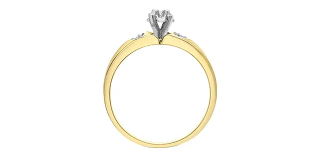 10K Yellow/White Gold Diamond Promise Ring