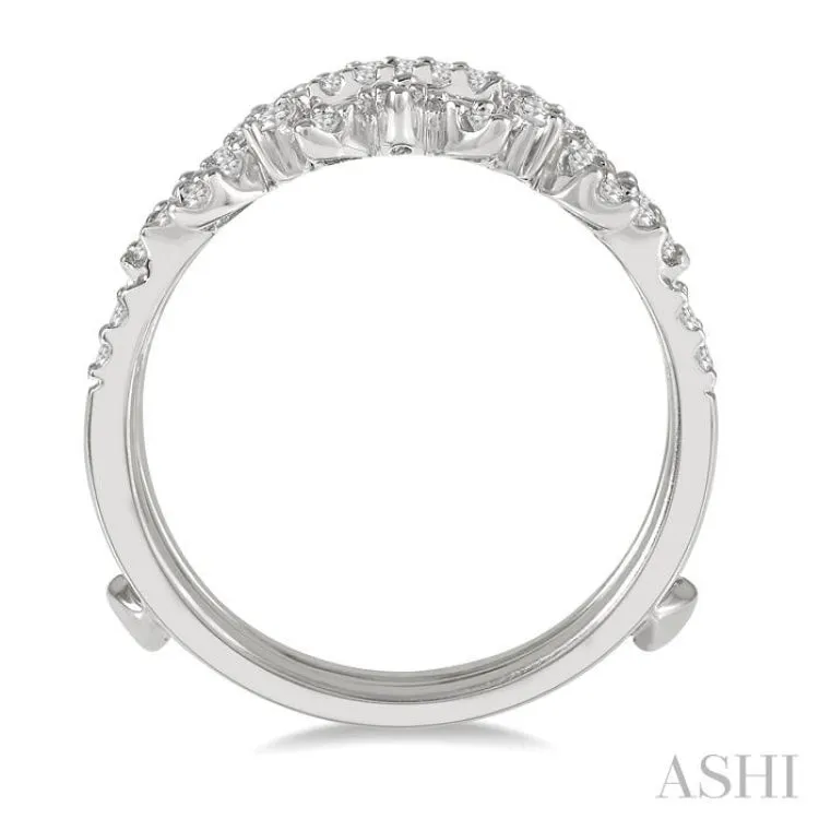 1/2 ctw Pod Accent Crown Round Cut Diamond Insert Ring in 14K White Gold