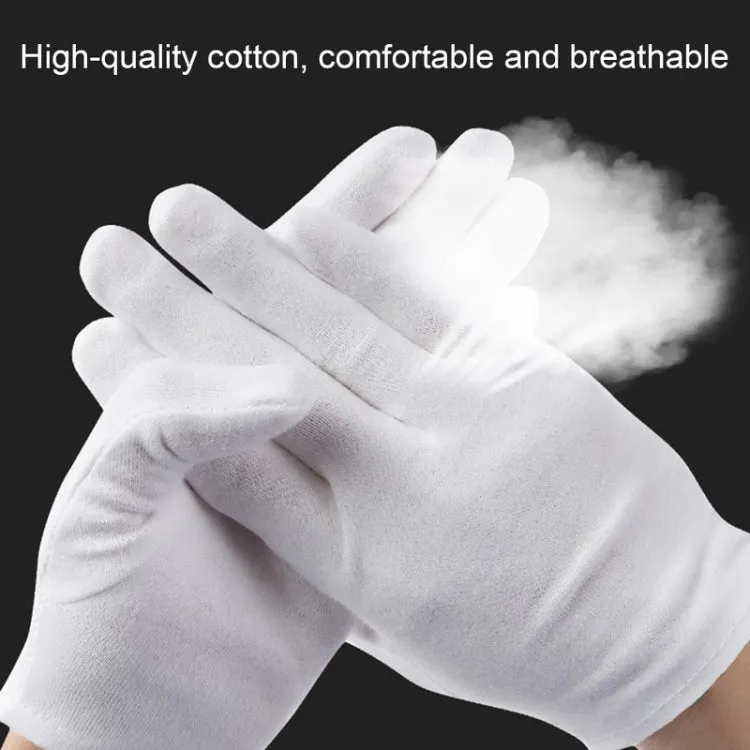 12 Pairs Pure Cotton Working Gloves, Medium Thick Size：XL