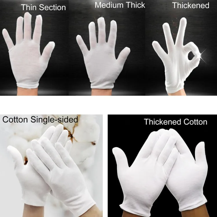 12 Pairs Pure Cotton Working Gloves, Medium Thick Size：XL