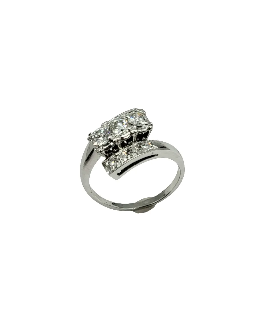 1.25 Carat Total Weight Diamond Bypass Ring