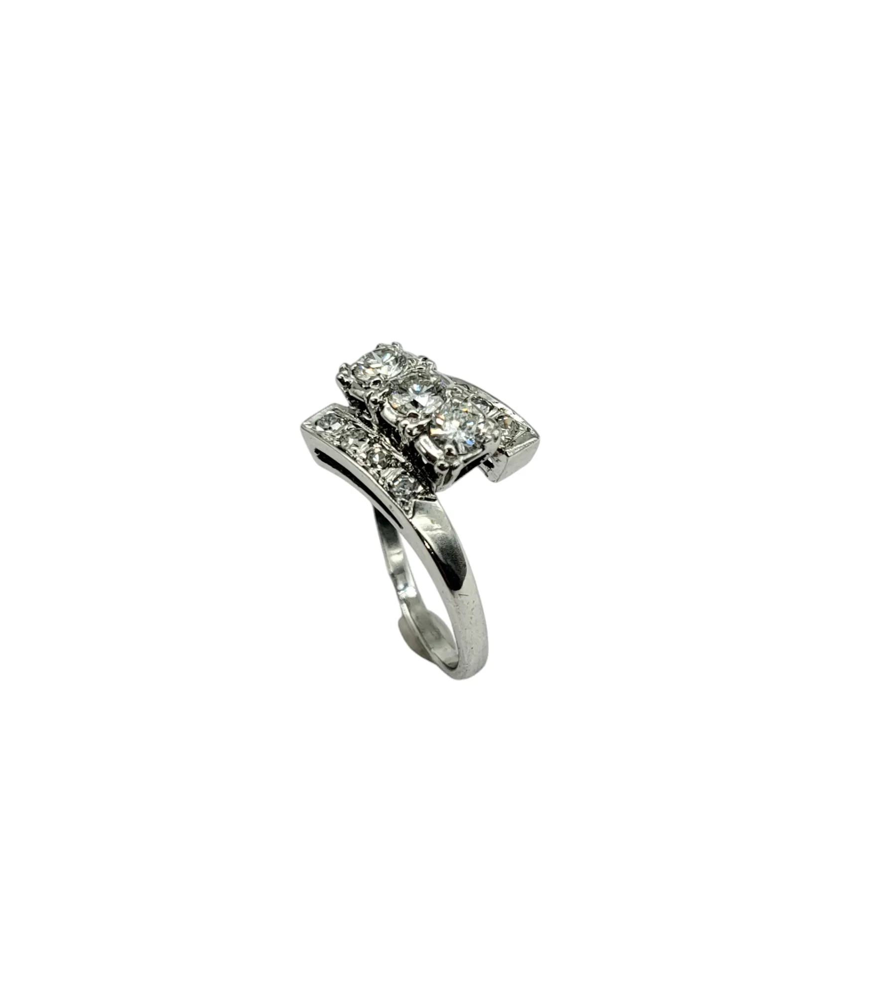 1.25 Carat Total Weight Diamond Bypass Ring