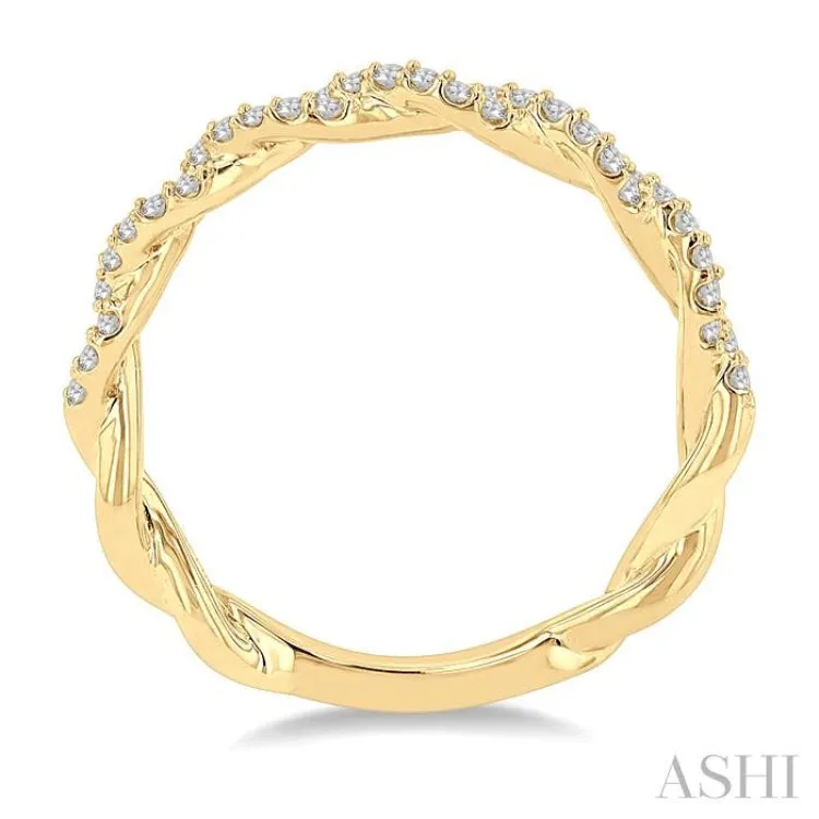 1/4 ctw Entwined Round Cut Diamond Stackable Twist Ring in 14K Yellow Gold