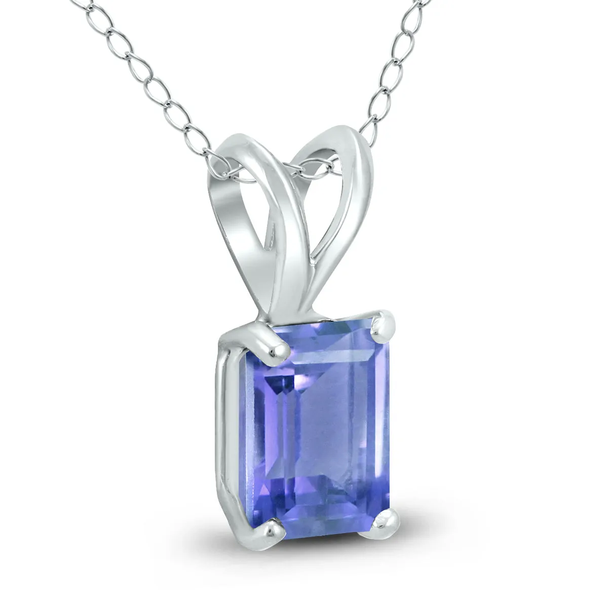 14K  5X3Mm Emerald Shaped Tanzanite Pendant