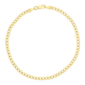 14K  Filled 3.3Mm Curb Link Bracelet With Lobster Clasp