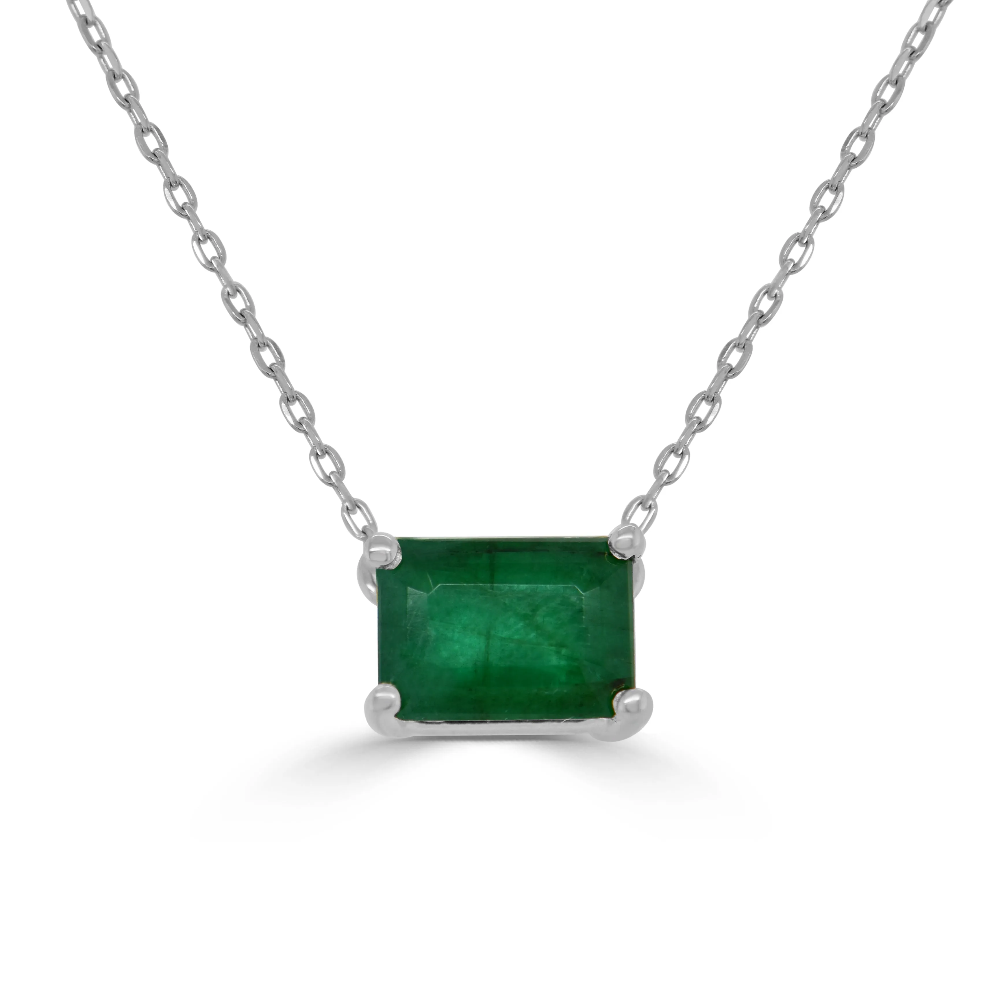 14k Gold & Green Emerald Necklace - 0.91ct