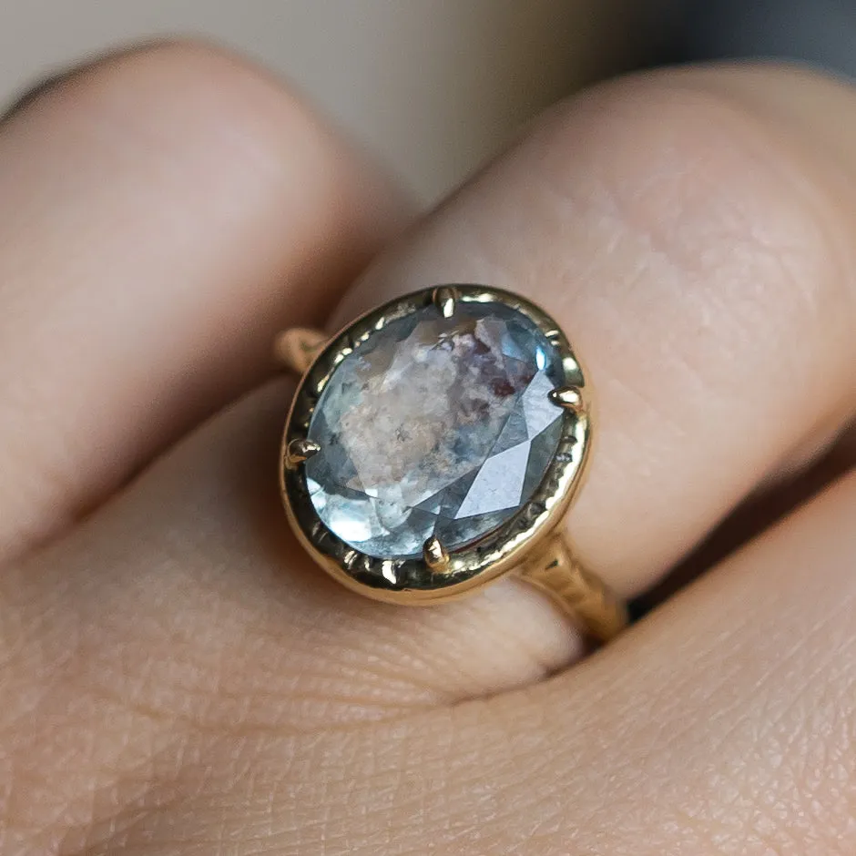 14k Gold Aquamarine Ring- Sz 6.25