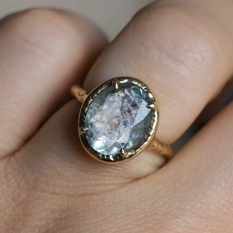 14k Gold Aquamarine Ring- Sz 6.25