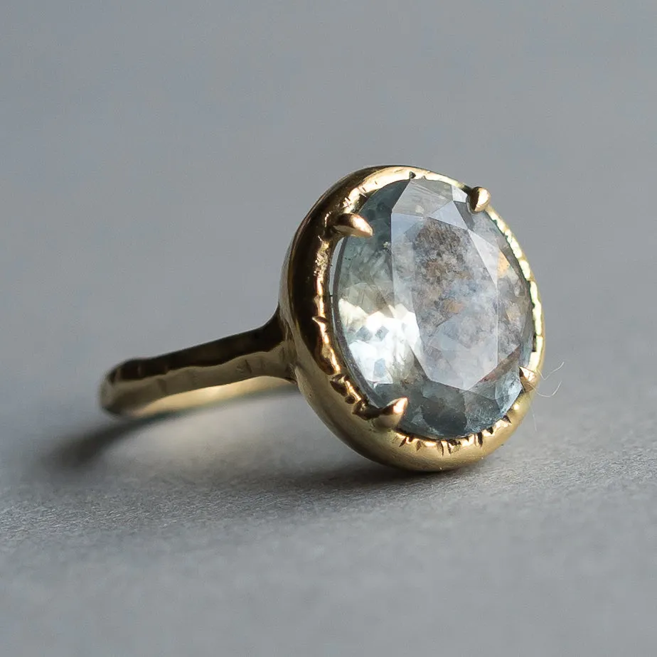 14k Gold Aquamarine Ring- Sz 6.25