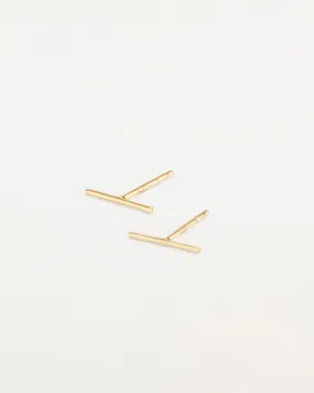 14K Gold Bar Stud