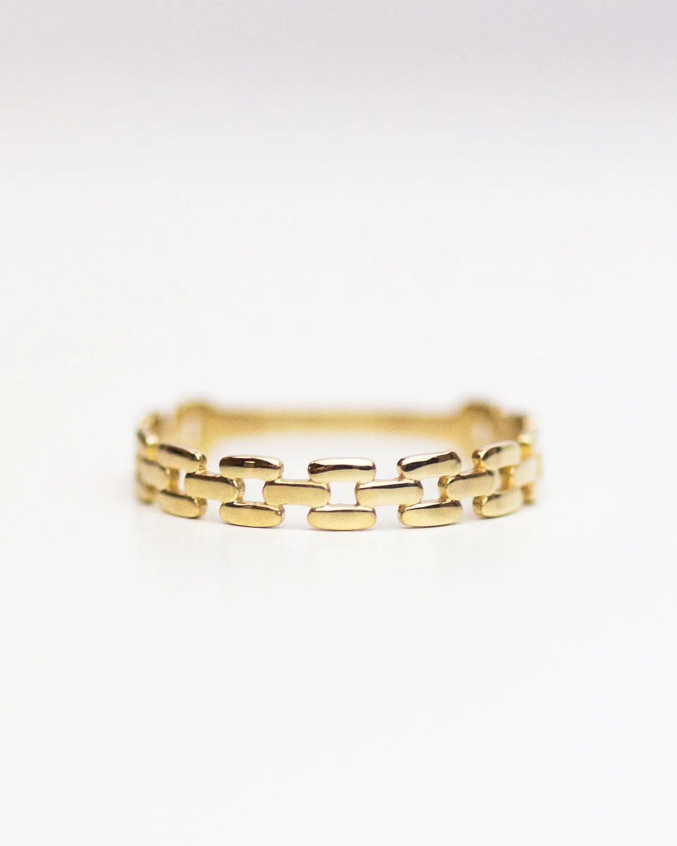 14k Gold Square Link Ring