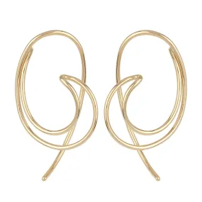 14k Open Sweep Threader Earrings