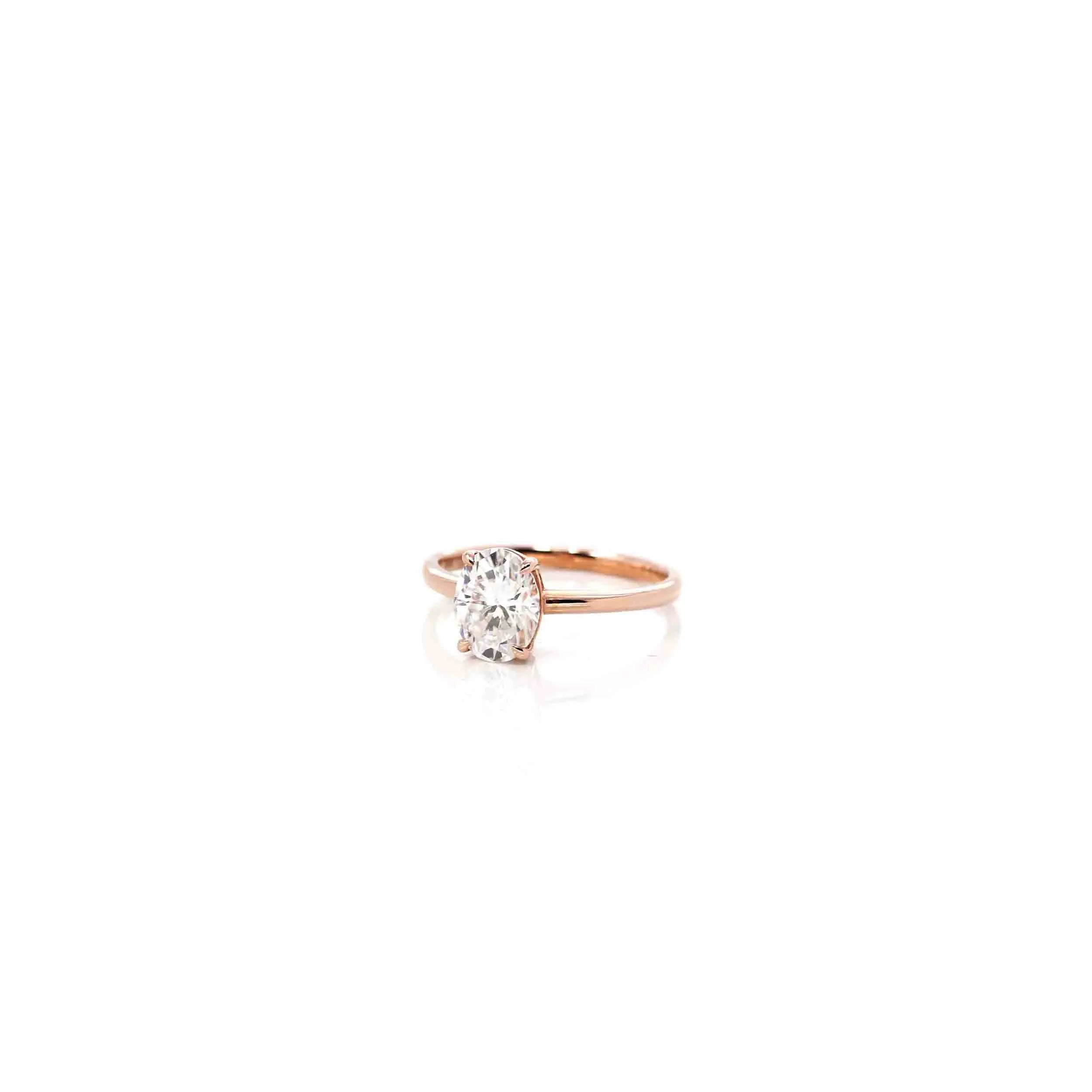 14k Rose Gold Moissanite 1CT Oval  Engagement Ring