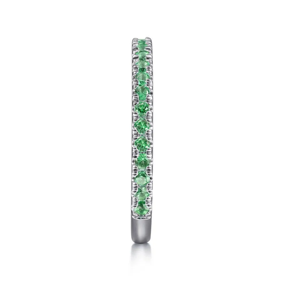 14K White Gold Emerald Stacklable Ring