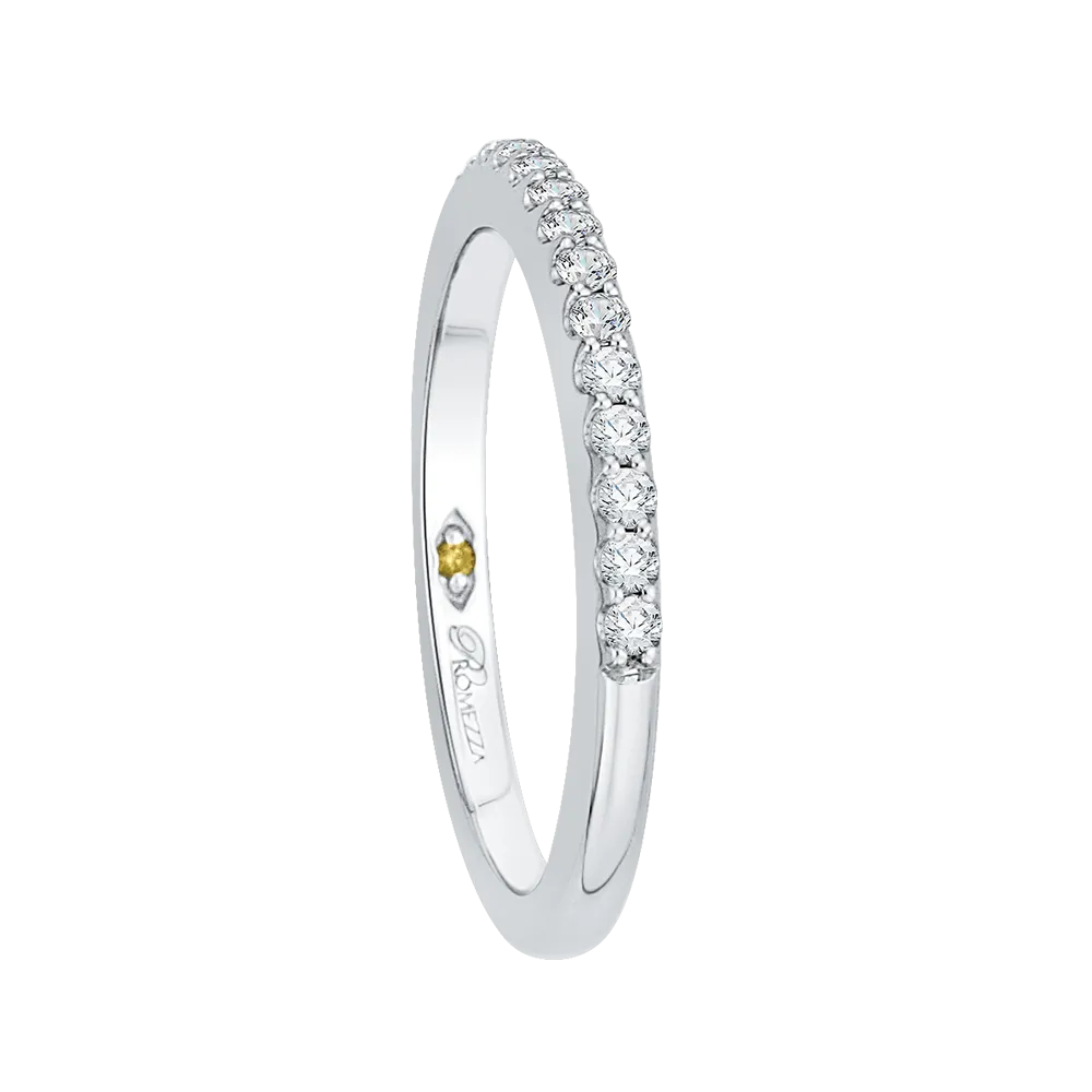 14K White Gold Round Diamond Half Eternity Wedding Band