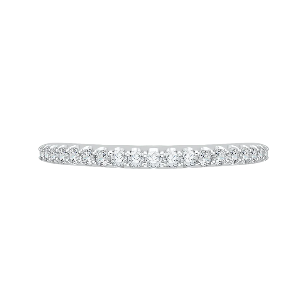 14K White Gold Round Diamond Half Eternity Wedding Band