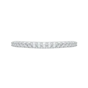 14K White Gold Round Diamond Half Eternity Wedding Band