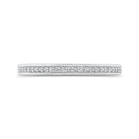 14K White Gold Round Diamond Half Eternity Wedding Band