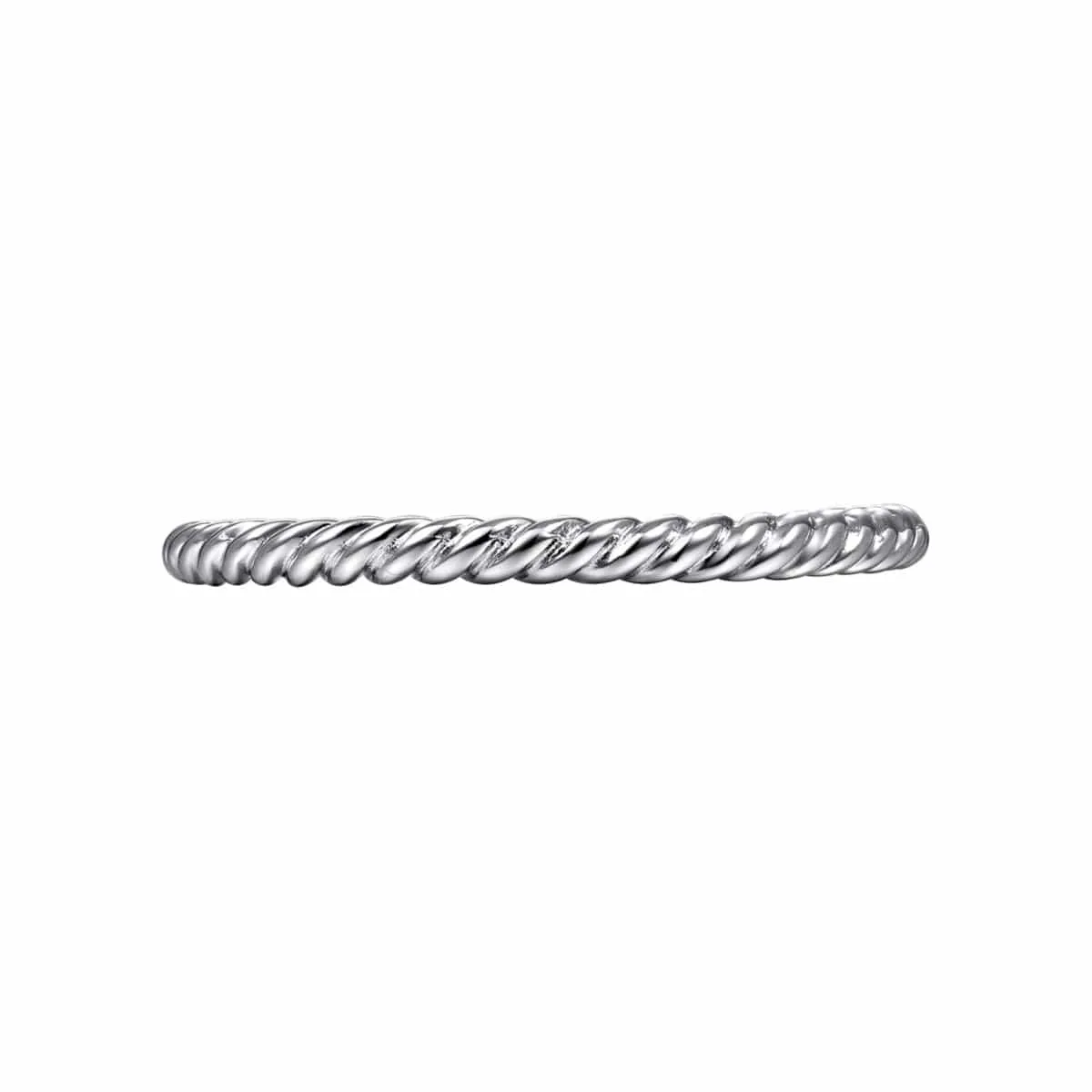 14K White Gold Twisted Rope Stackable Ring - LR51173W4JJJ