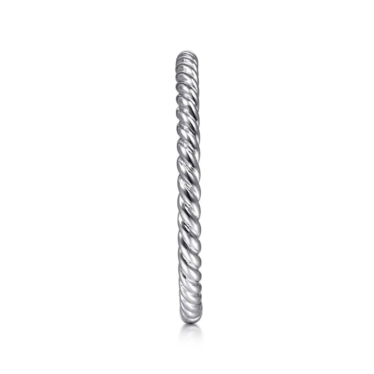 14K White Gold Twisted Rope Stackable Ring - LR51173W4JJJ