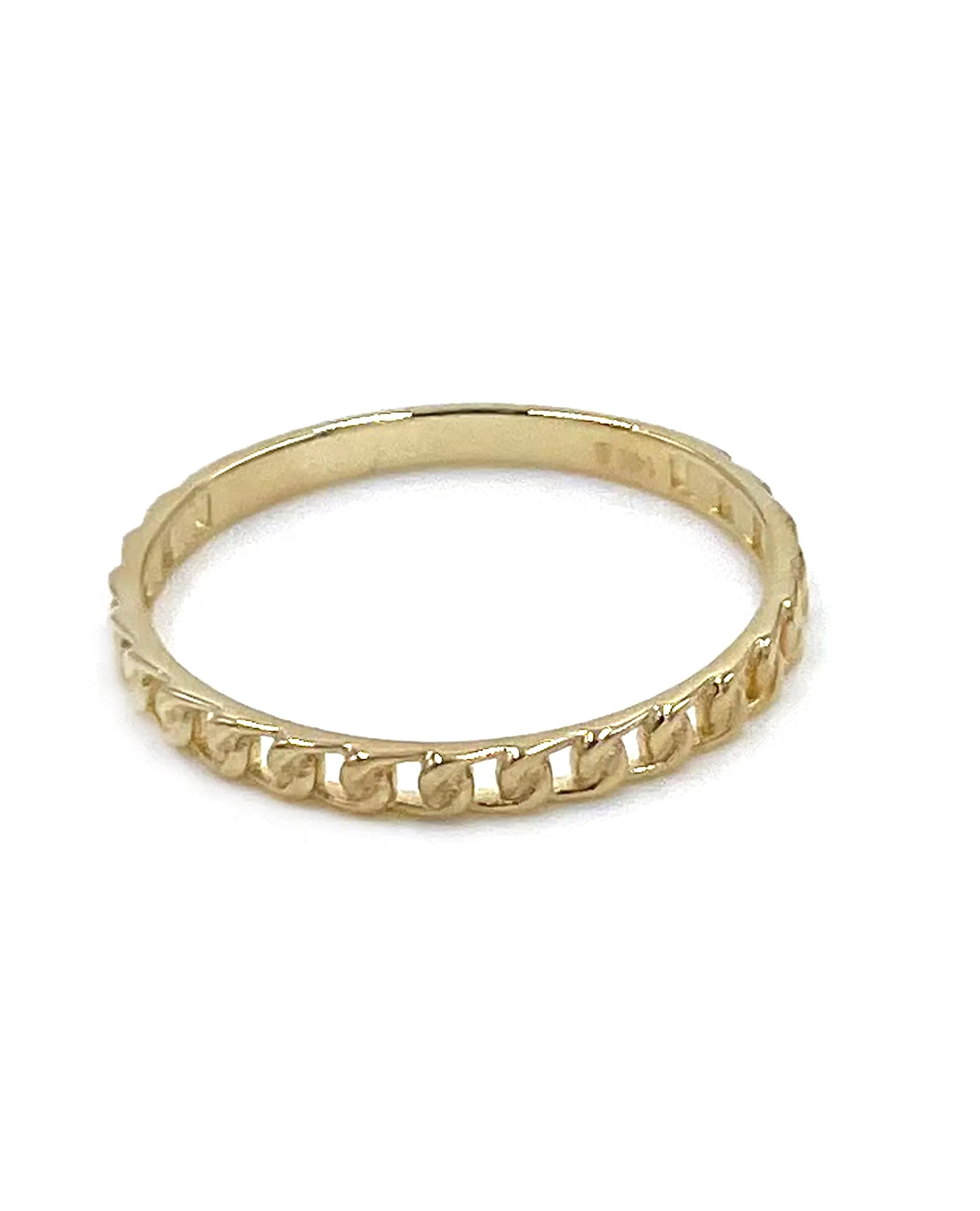 14K Yellow Gold Chain Link Ring