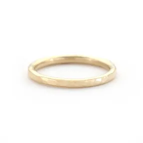 14k Yellow Gold Hammered Ring 2mm - ZEN