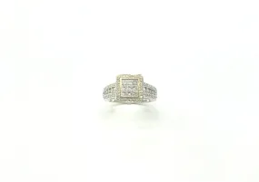 14k Yellow / White 1 CTW Diamond Halo Ring