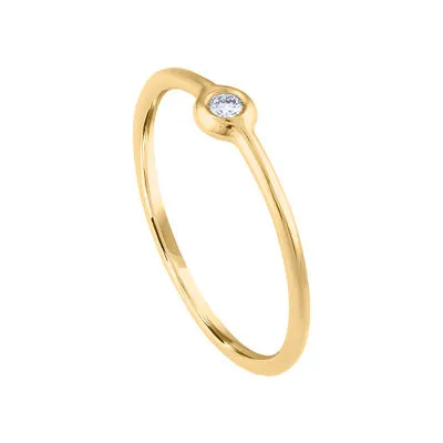 14KT GOLD BEZEL SET SMALL DIAMOND RING