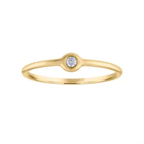 14KT GOLD BEZEL SET SMALL DIAMOND RING