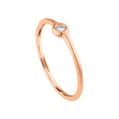 14KT GOLD BEZEL SET SMALL DIAMOND RING