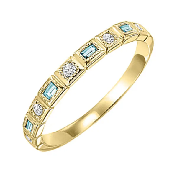 14KT Yellow Gold & Diamond Classic Book Stackable Fashion Ring   - 1/10 ctw