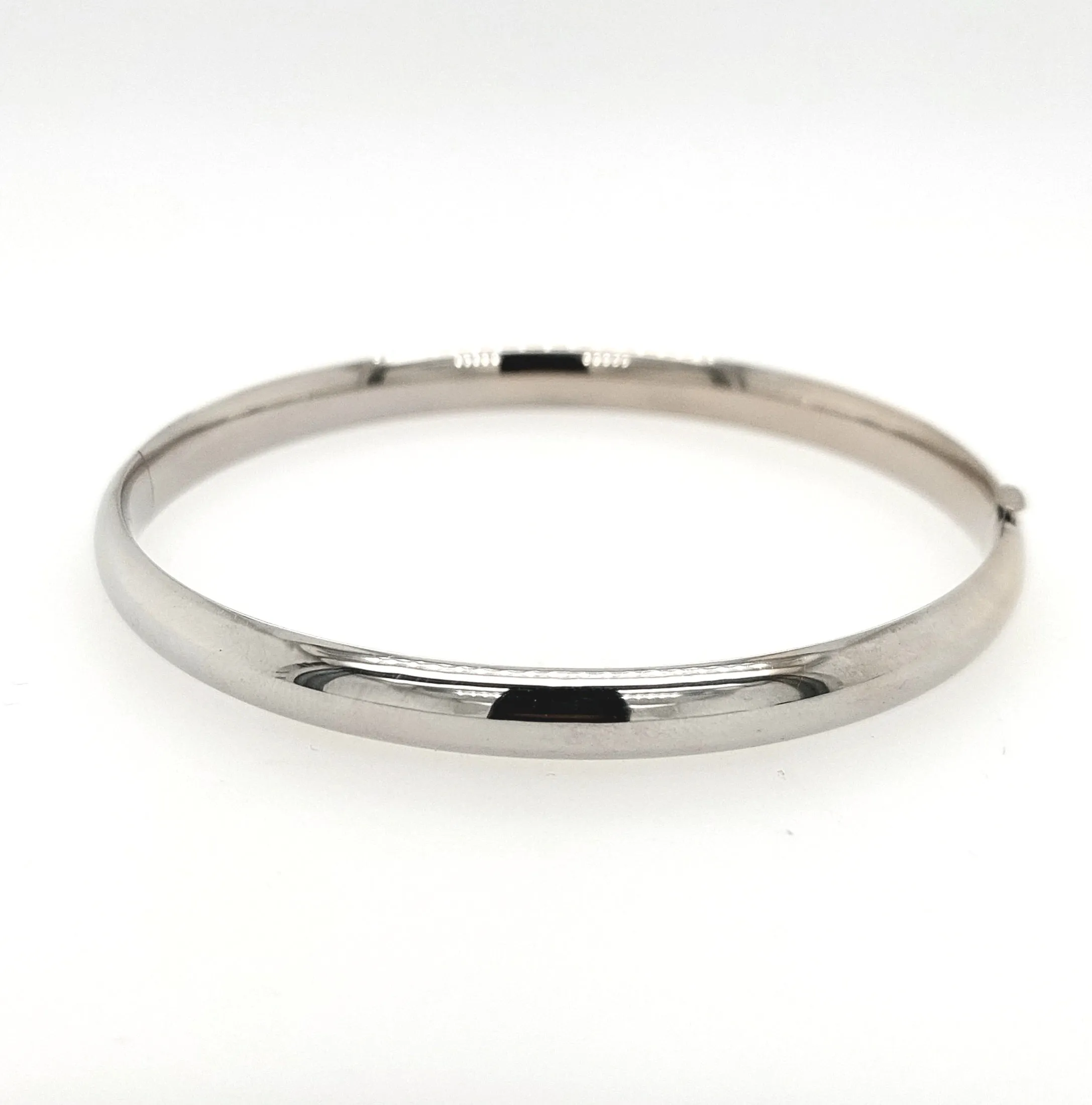 14KW 6mm Polished Bangle Bracelet with Hidden Clasp Gram Weight:6.6g