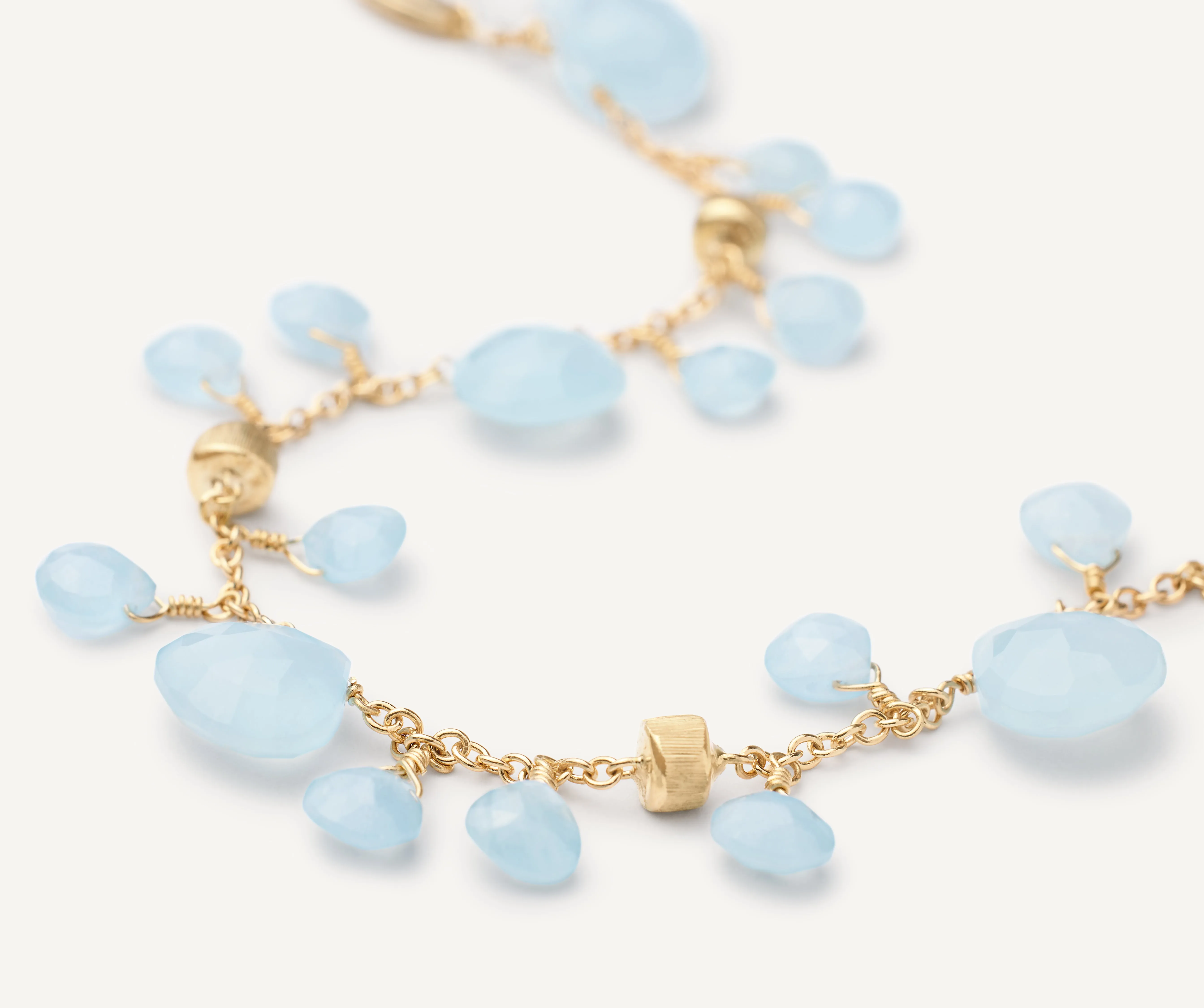 18K Yellow Gold Single-Strand Aquamarine Bracelet