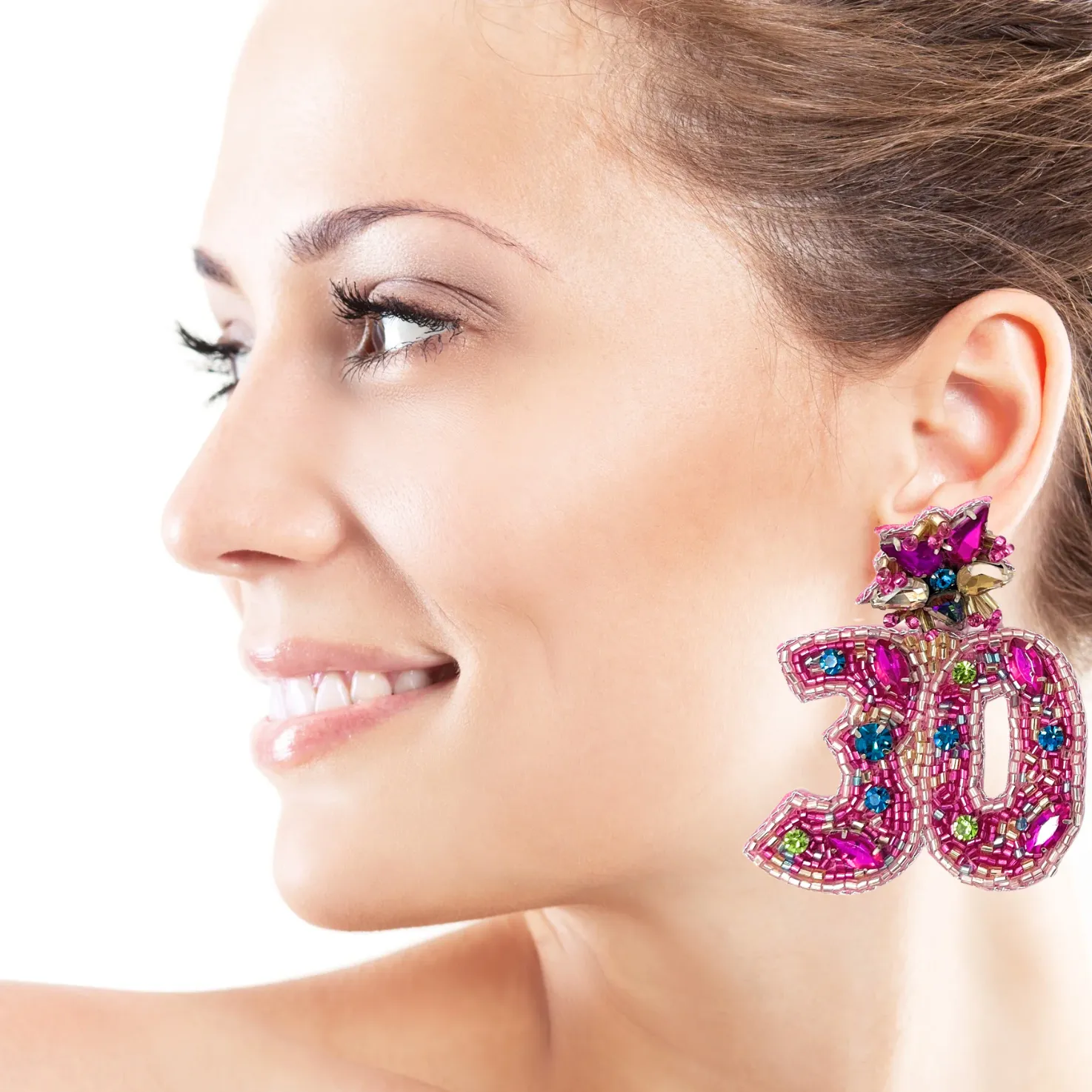 30th Birthday Beaded Earrings