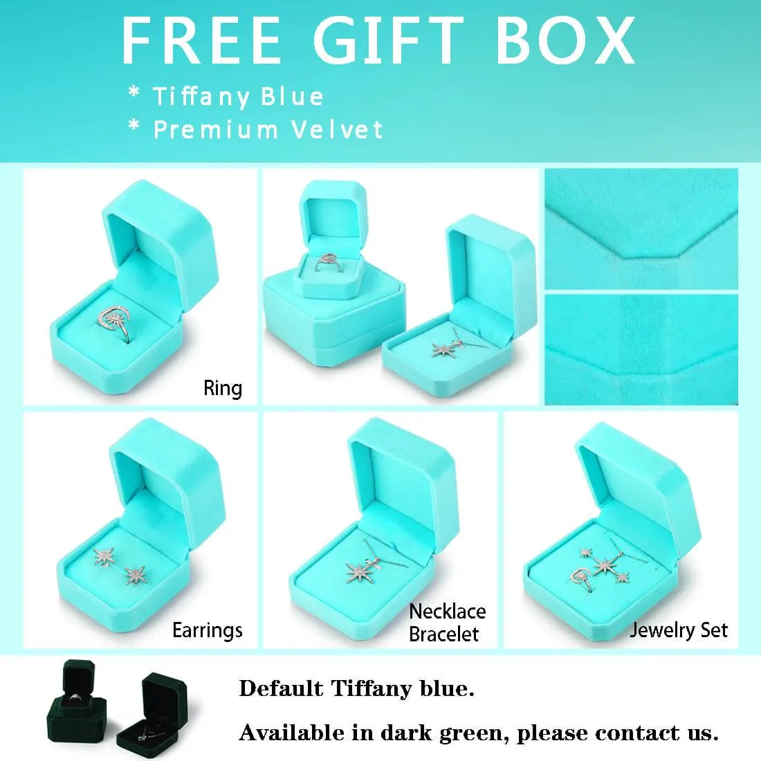 3D Cube Birthstone May Emerald Necklace Pendant Women Girls Jewelry Birthday Gift