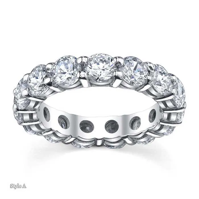 4.5mm Forever One Moissanite Round Eternity Ring, 4.60cttw