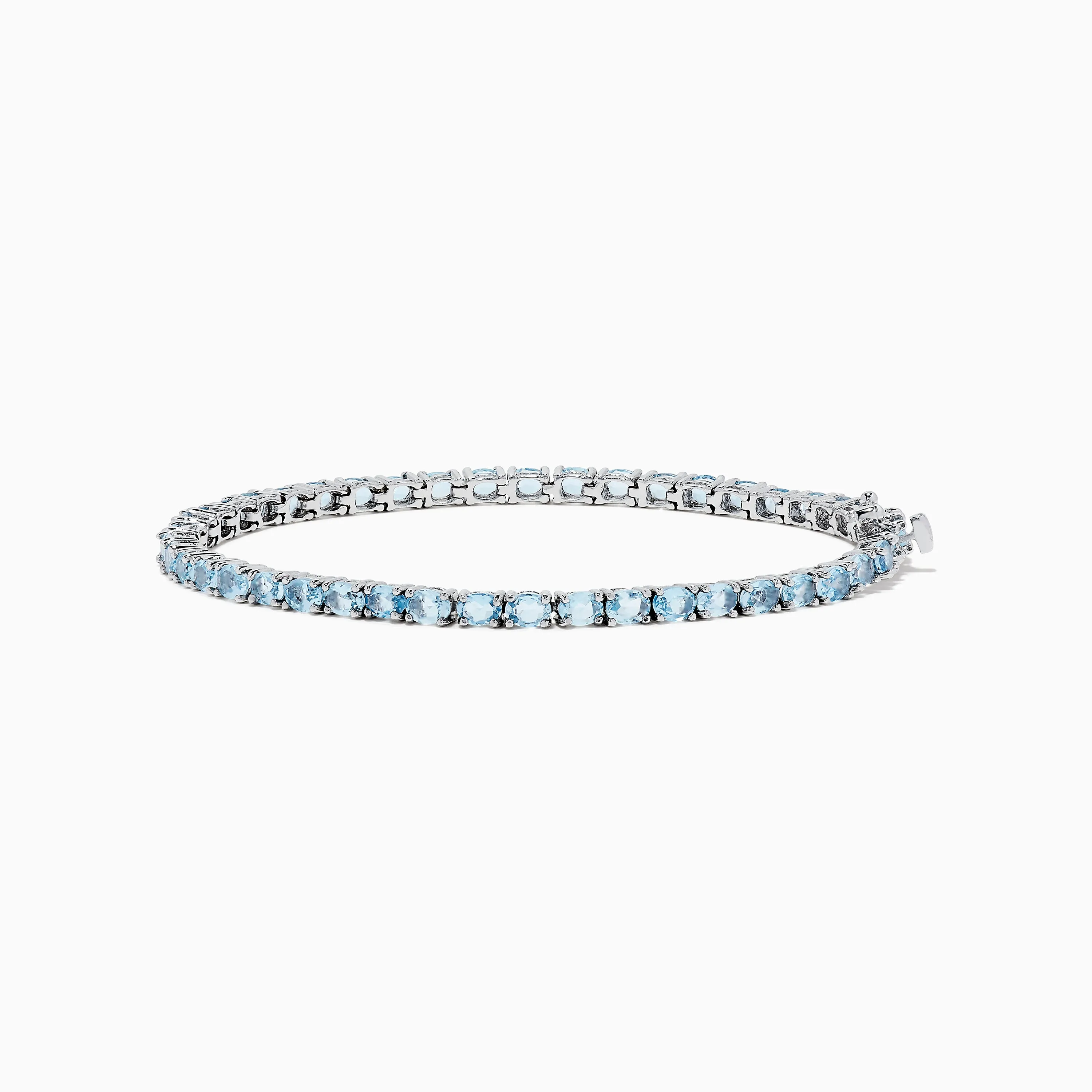 925 Sterling Silver Aquamarine Tennis Bracelet