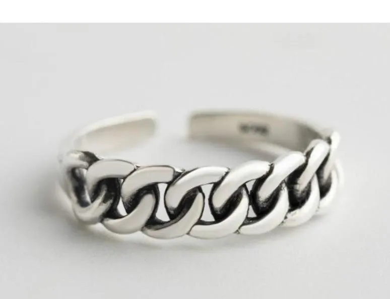 925 sterling silver Cuban link ring