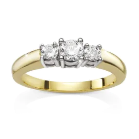 9CT GOLD 0.20CT DIAMOND TRILOGY RING